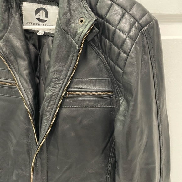 Artistry Leather men's leather biker jacket - Picture 4 of 7